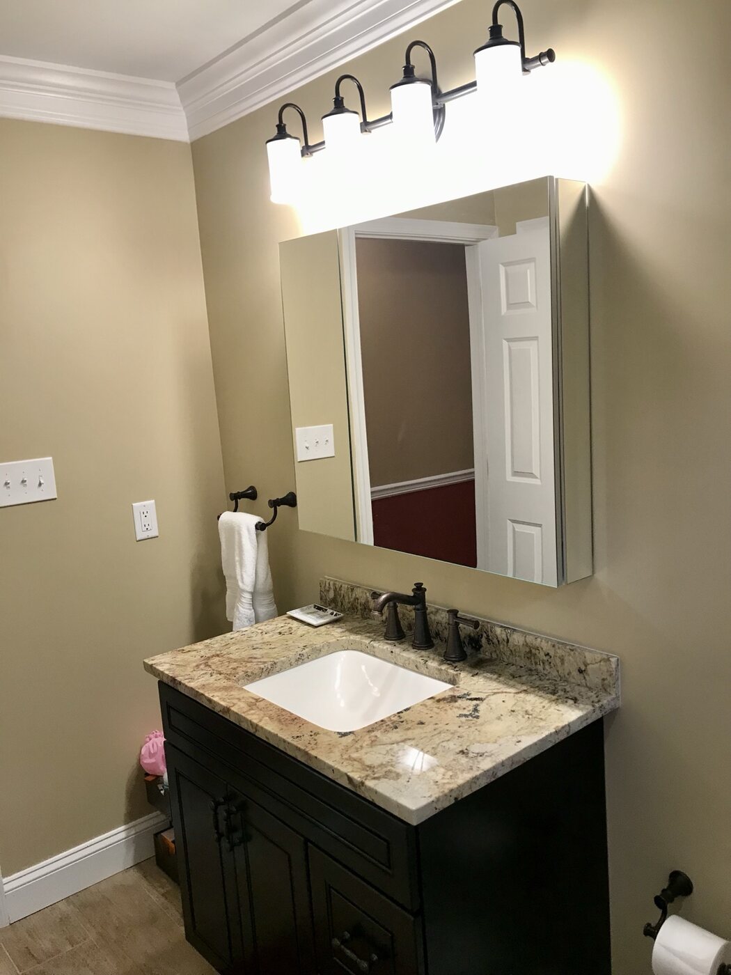Bathroom 4 single vanity and mirror