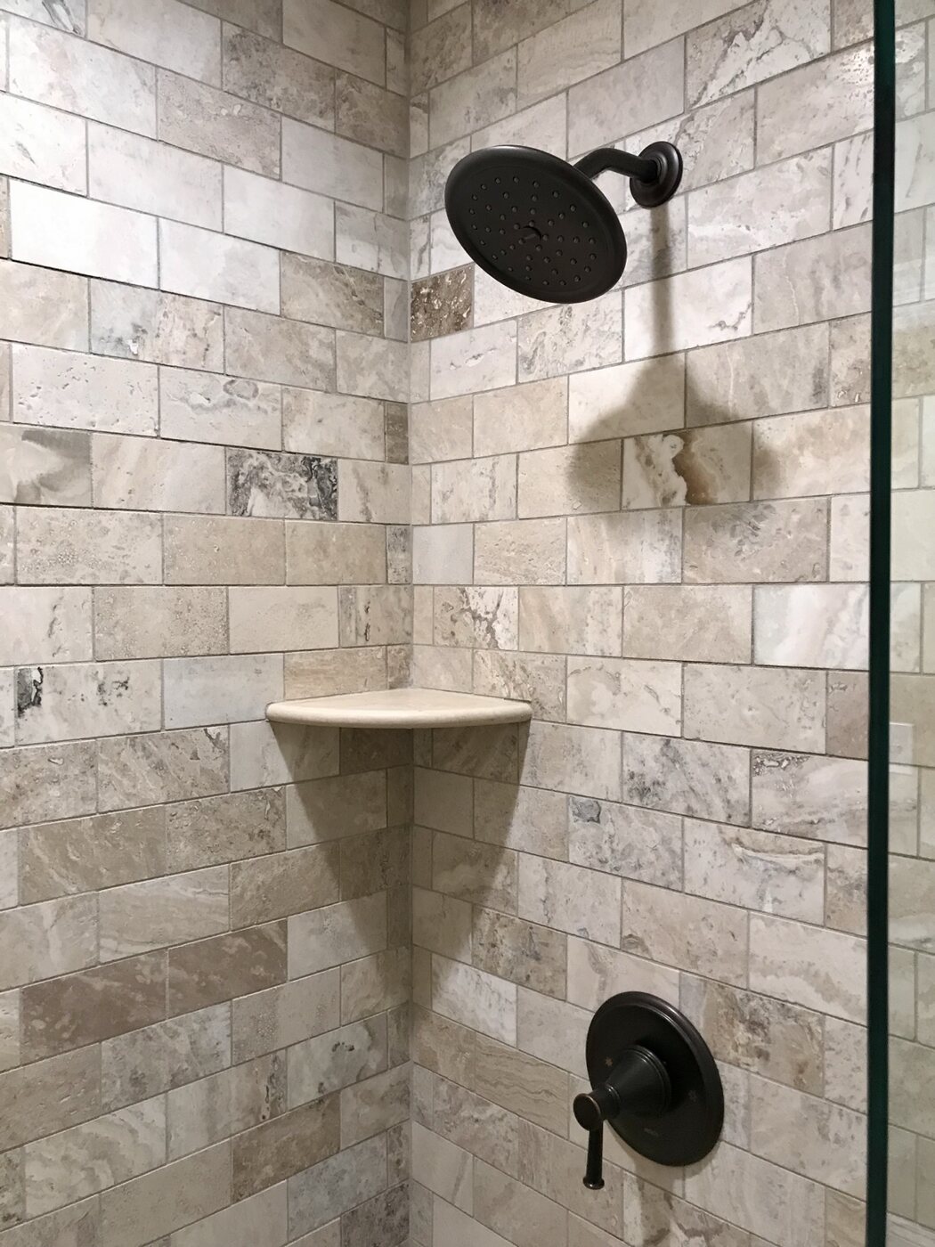 Bathroom 4 shower tile and rain shower detail
