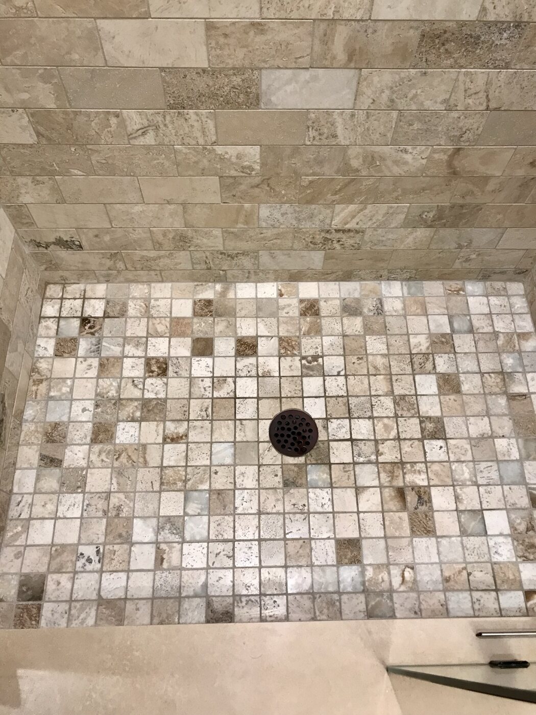 Bathroom 4 tiled shower floor detail