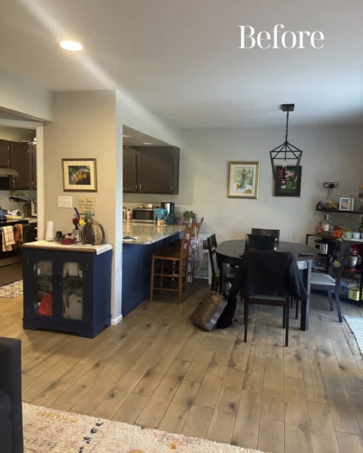 Kitchen and dining area before renovation